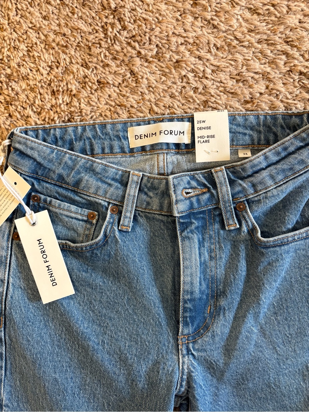 Aritzia Denim Forum Light Blue Mid-Rise Flare Jeans